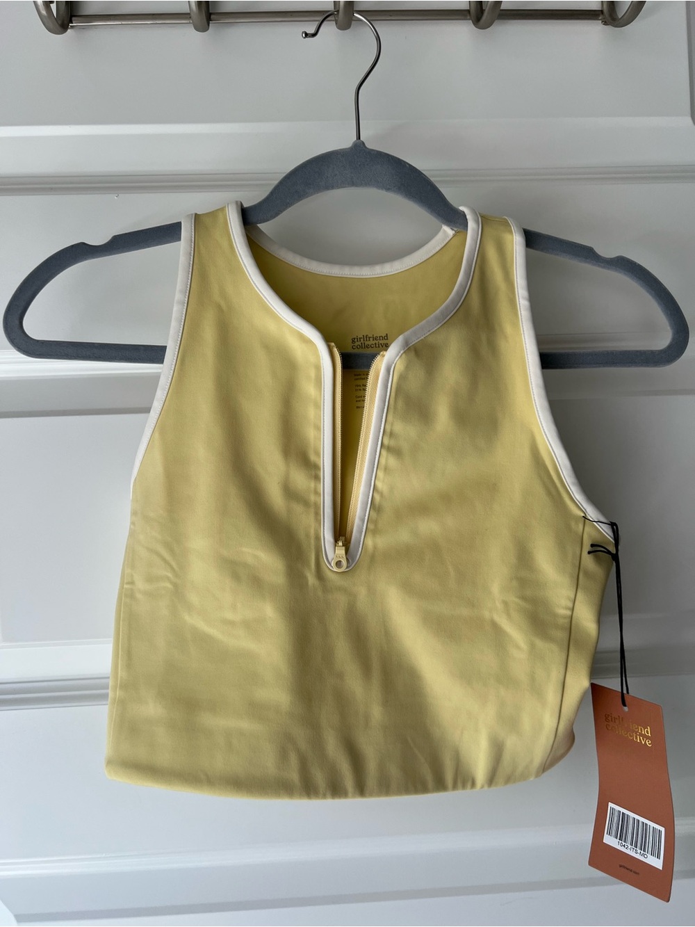 girlfriend collective zipper crop top sports bra - Picture 3 of 4